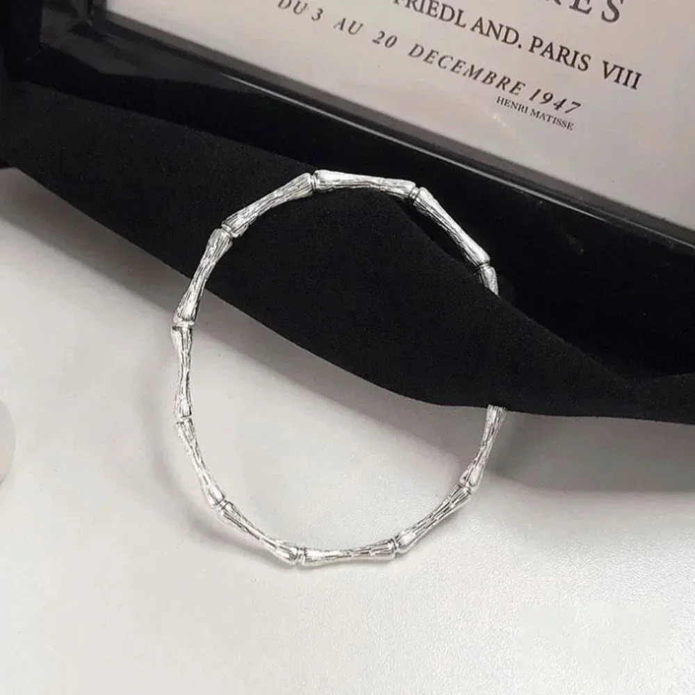 925 Sterling Silver Cuff Bracelet Bangle Wavy Thin Textured Bracelet - Picture 6 of 9